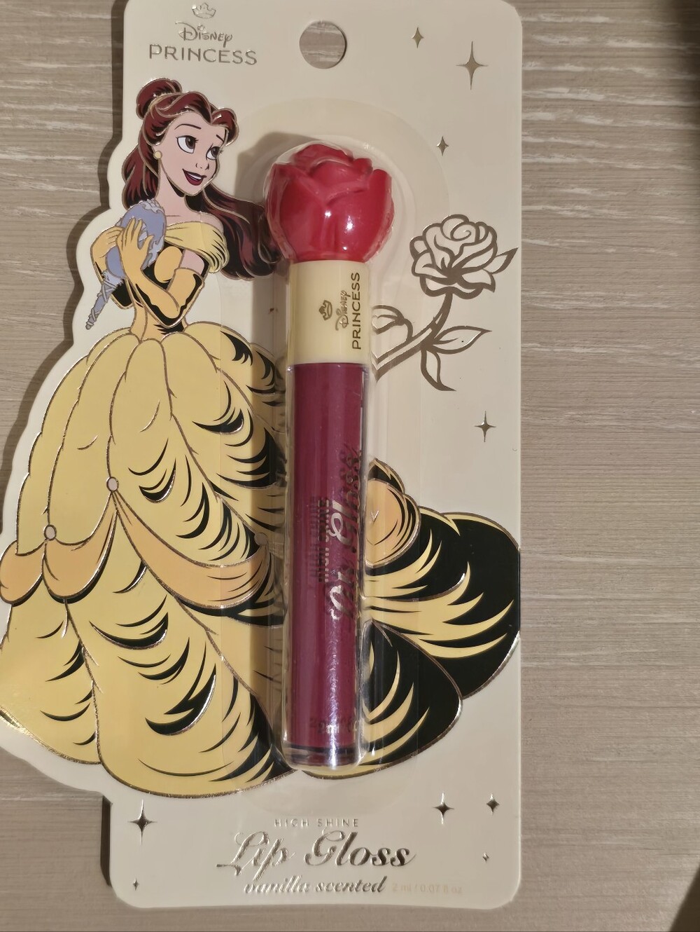 Rare Find Disney Princess Belle Rose Top Lip Gloss